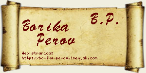 Borika Perov vizit kartica
